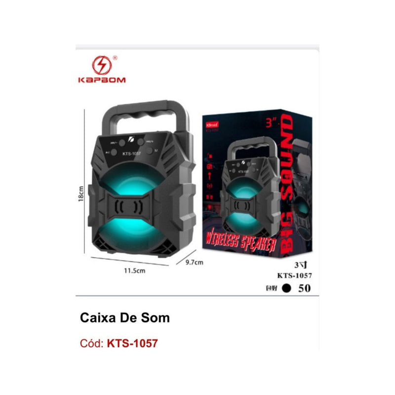 CAIXA DE SOM PORTÁTIL BLUETOOTH KTS-1057 Código PRD516567899477093