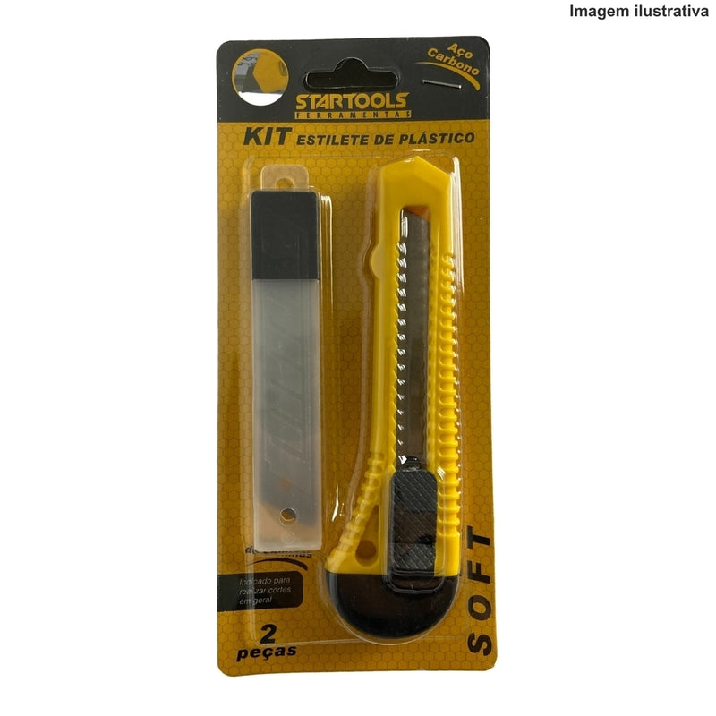 KIT ESTILETE DE PLÁSTICO C/ LÂMINAS AR0630 STARTOOLS Código PRD597612420661602