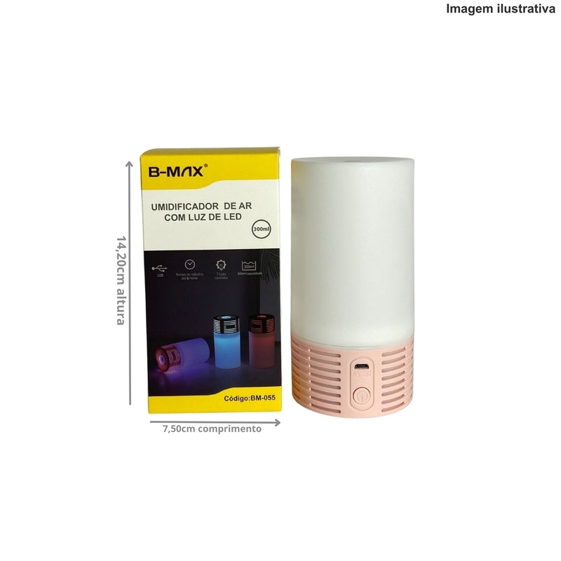 UMIDIFICADOR DE AR COM LUZ DE LED BM-055 Código BM-055
