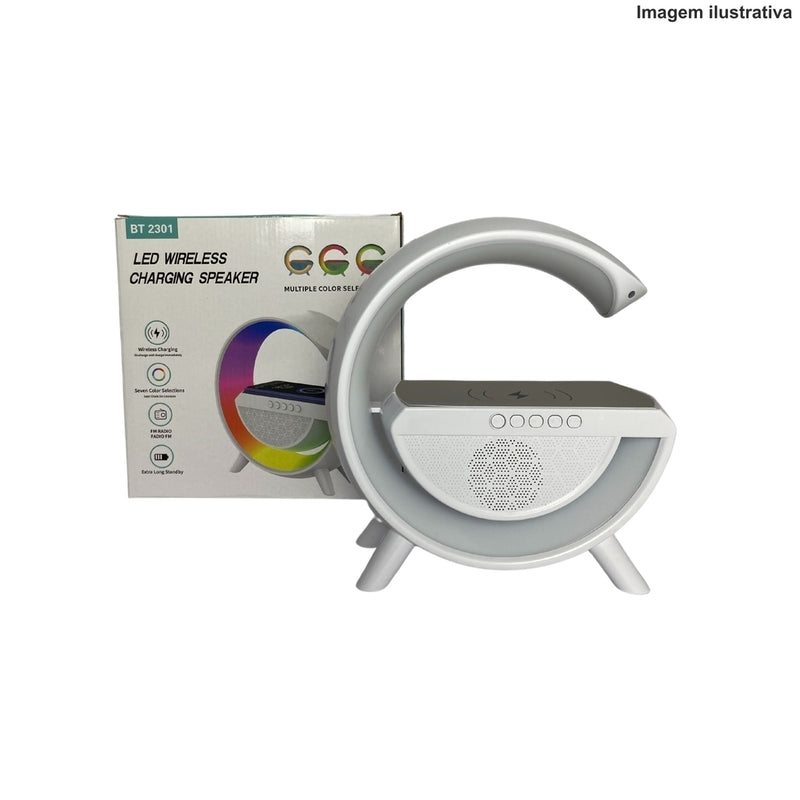 CAIXA DE SOM G COM LED CARREGADOR POR INDUÇAO BT-2301 Código YN-2209