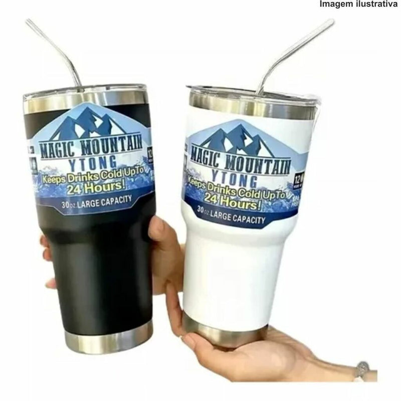 COPO TÉRMICO PREMIUM C/ TAMPA 900ML MAGIC MOUNTAIN Código MAGIGMOUNTAIN900