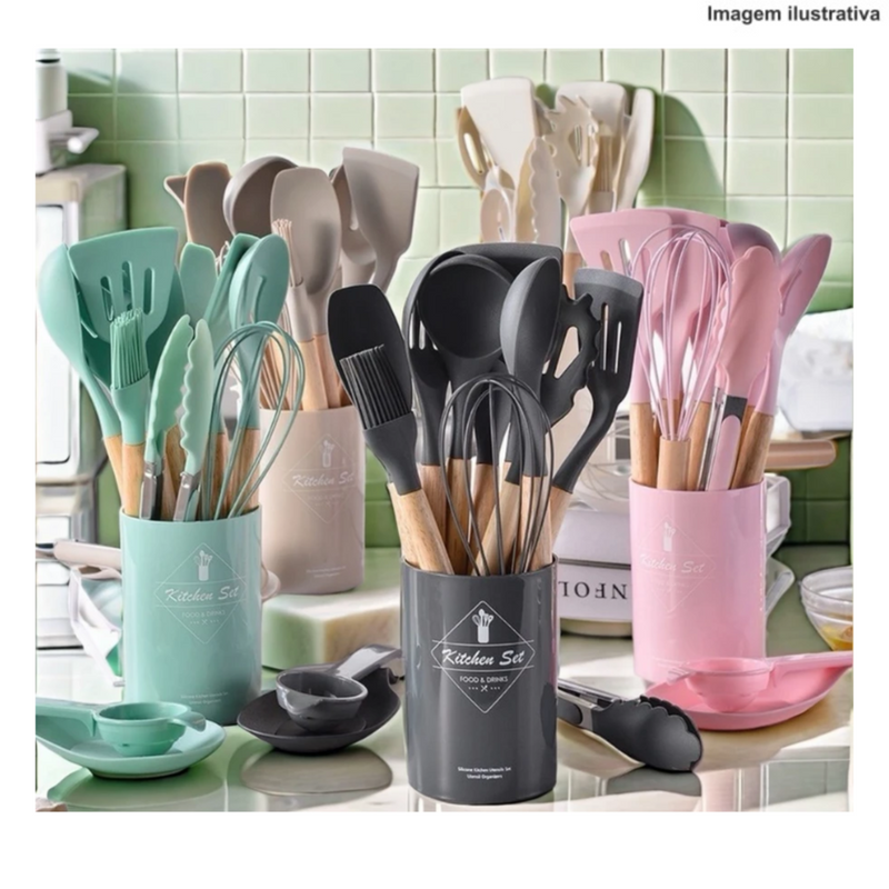 KIT DE COLHER DE SILICONE C/ 11 PÇS FFJ-037 CF-127 Código 258901