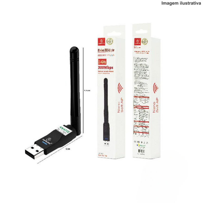 PLACA DE REDE USB WI-FI KA-T8188 Código PRD617167026652047