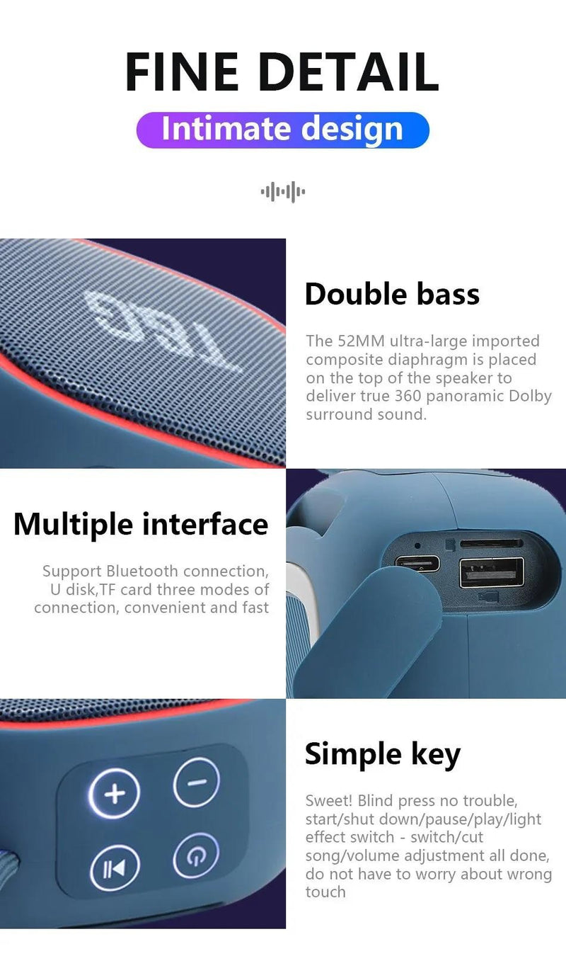 Caixa de som alto-falante bluetooth caixa de som portátil rádio sem fio fm mú