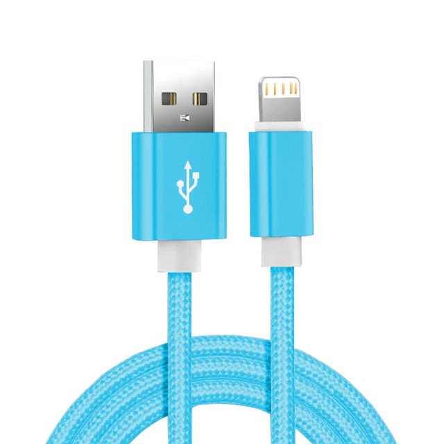Cabo carregador usb trançado de nylon metálico para iphone 14 8 7 6s plus x xr