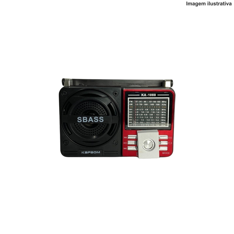 RÁDIO AM/FM BLUETOOTH 5W KA-1088 Código AD-1088