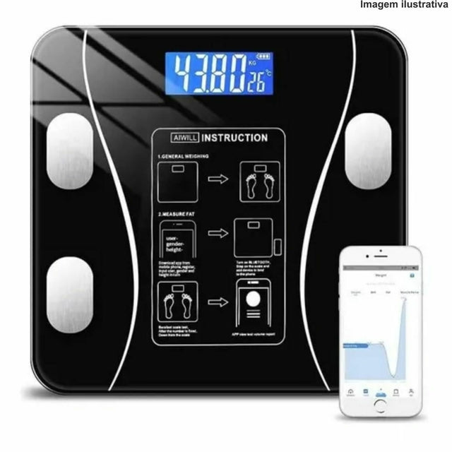 BALANÇA DIGITAL DE VIDRO BIOIMPEDANCIA 140KG SL0382D Código PRD559835935190896