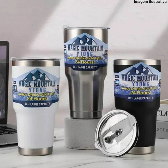 COPO TÉRMICO PREMIUM C/ TAMPA 900ML MAGIC MOUNTAIN Código MAGIGMOUNTAIN900