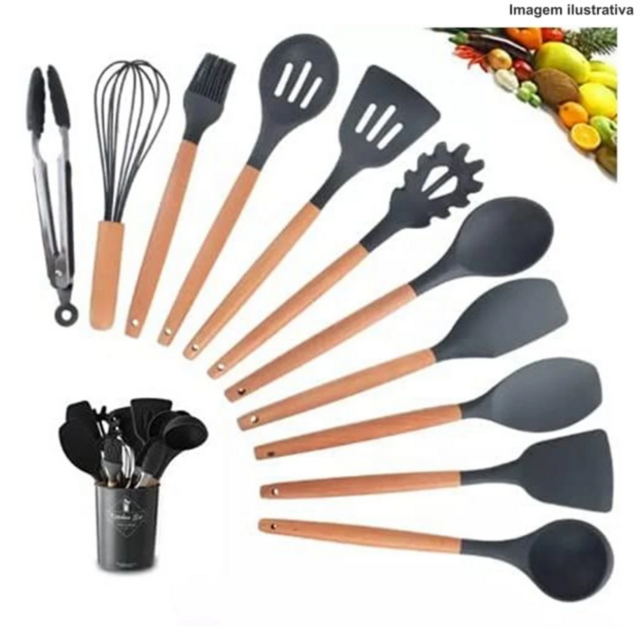 KIT DE COLHER DE SILICONE C/ 11 PÇS FFJ-037 CF-127 Código 258901