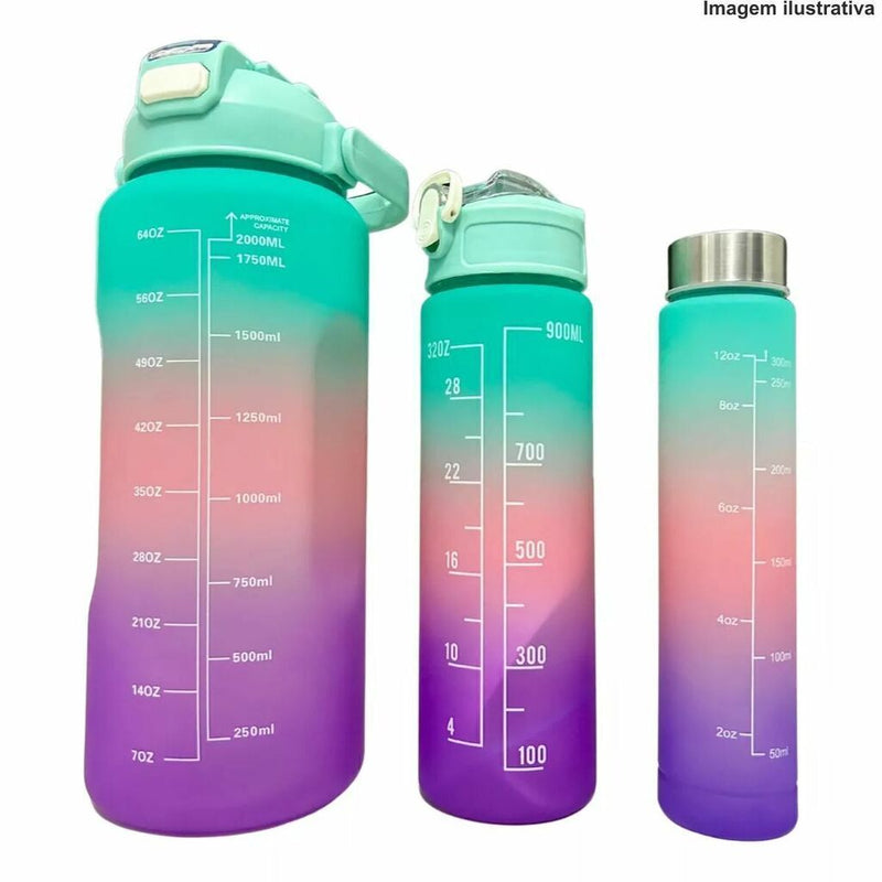 KIT DE GARRAFA MOTIVACIONAL COM 3 UND REF:2107 Código 128201