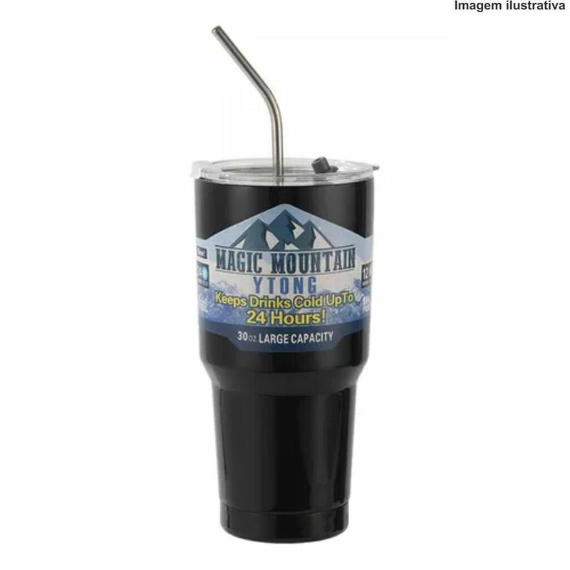COPO TÉRMICO PREMIUM C/ TAMPA 900ML MAGIC MOUNTAIN Código MAGIGMOUNTAIN900
