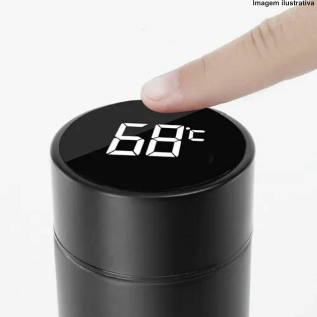GARRAFA COM MEDIDOR DE TEMPERATURA DIGITAL LED 500ML Código 22123/22125
