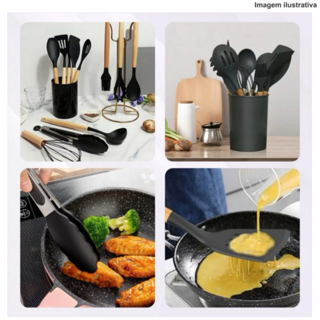 KIT DE COLHER DE SILICONE C/ 11 PÇS FFJ-037 CF-127 Código 258901