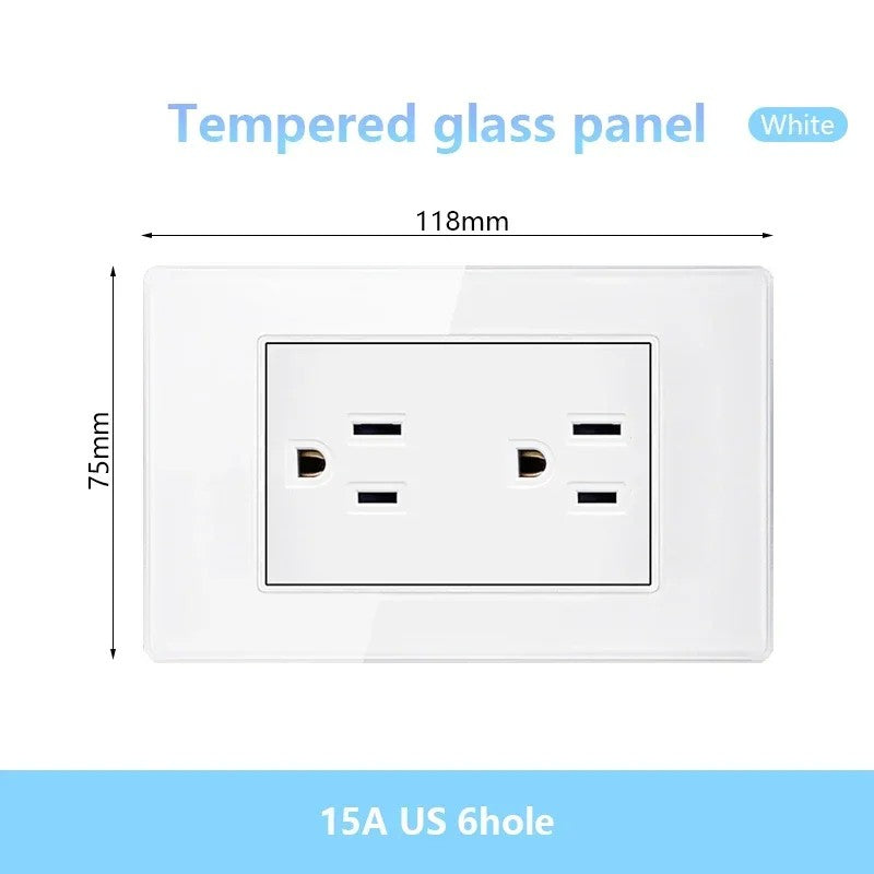 Tomada de parede de carga rápida usb inteligente tipo-c 20w americana, painel d