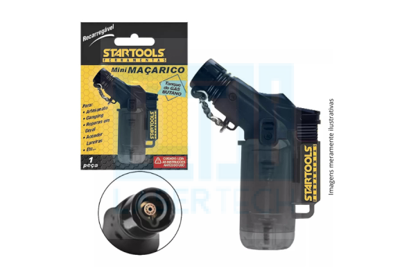 MINI MAÇARICO PORTÁTIL RECARREGÁVEL AR0390 Código 287001