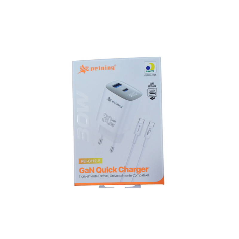 CARREGADOR GAN TPC/TPC 30W 2 ENTRADAS PEI-G112-5