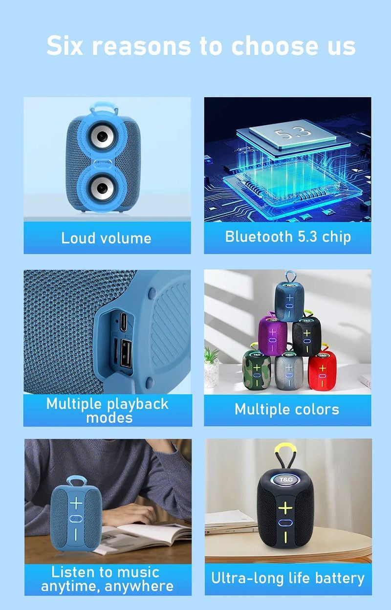 Caixa de som alto-falante bluetooth portátil caixa de som música subwoofer sem