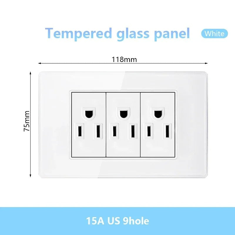 Tomada de parede de carga rápida usb inteligente tipo-c 20w americana, painel d