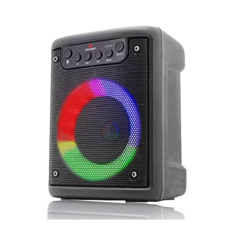 Caixa de som 10w bluetooth rádio fm usb micro sd com led