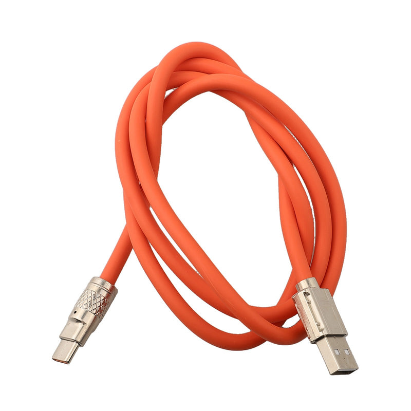 Acessórios de carregamento tipo C para cabo USB Cabo USB de silicone 2M laranja
