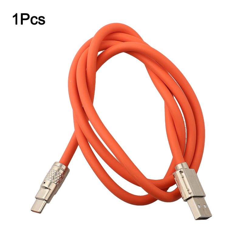 Acessórios de carregamento tipo C para cabo USB Cabo USB de silicone 2M laranja