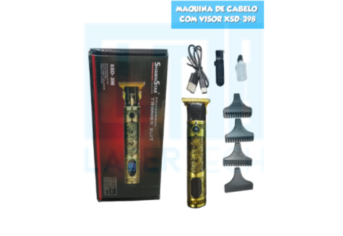MAQUINA DE CABELO C/ MARCADOR DE BATERIA XSD-398 XSD-318 Código XSD-398