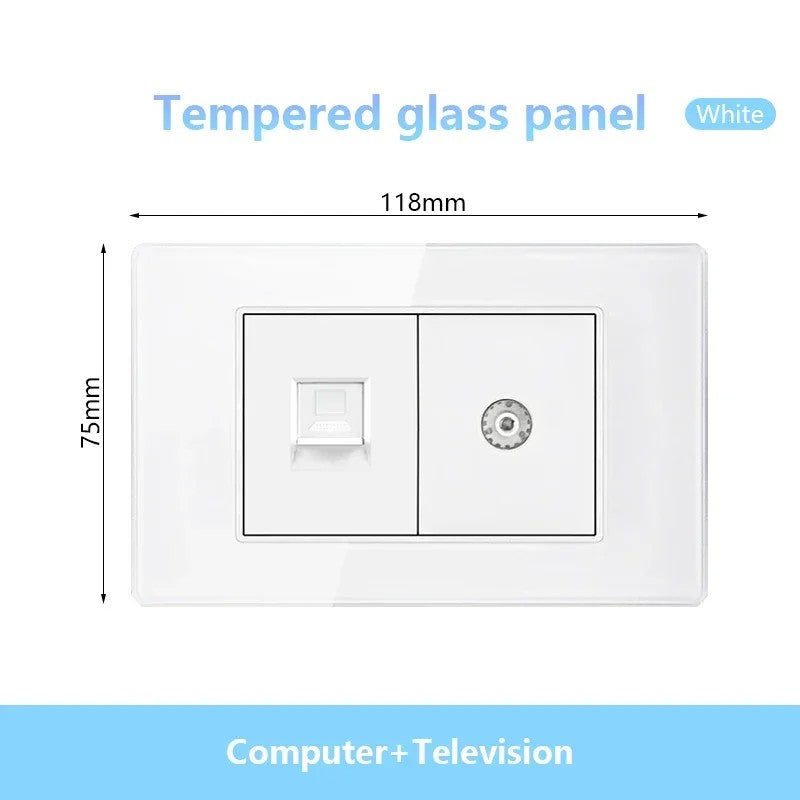 Tomada de parede de carga rápida usb inteligente tipo-c 20w americana, painel d