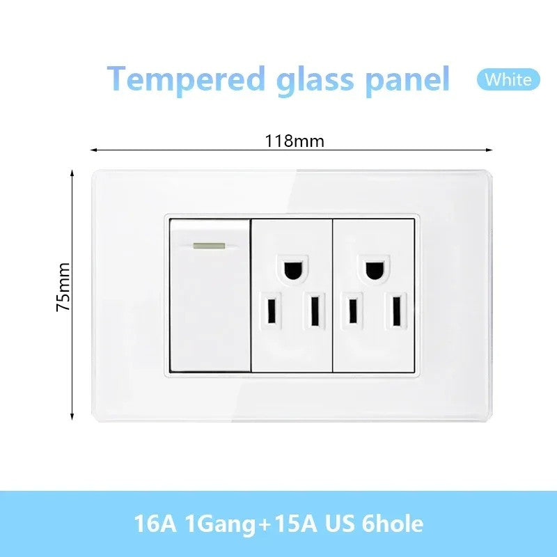 Tomada de parede de carga rápida usb inteligente tipo-c 20w americana, painel d