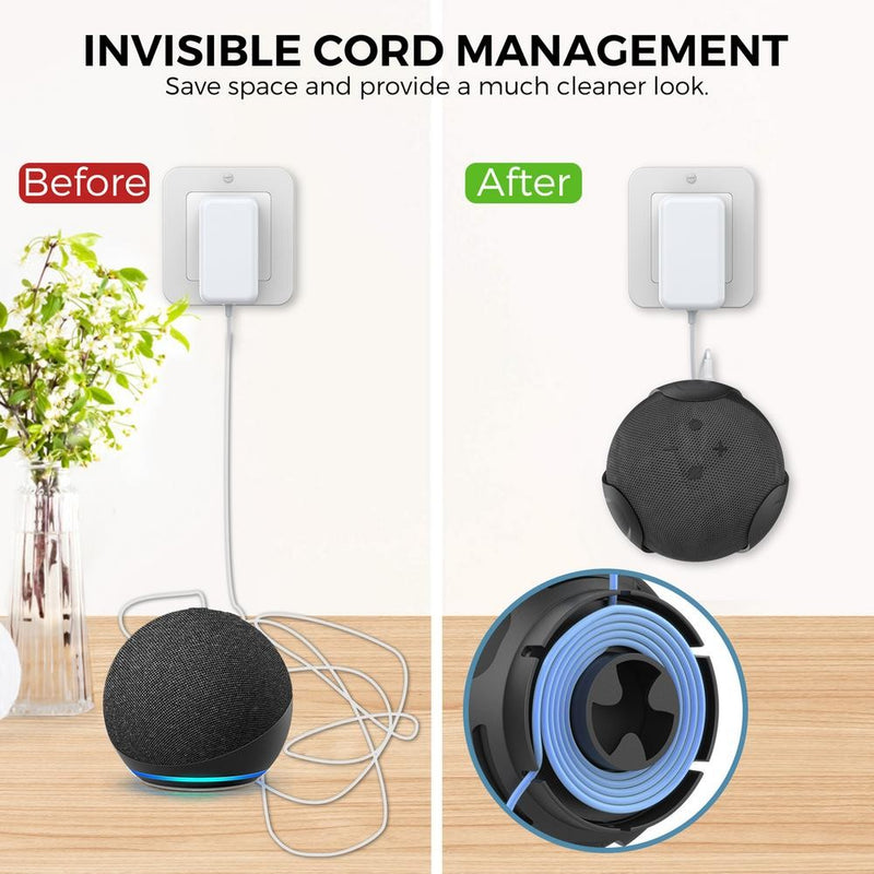 Wall Mount Holder para AmazonEcho Dot, caixa de som, economia de espaço, Wall M