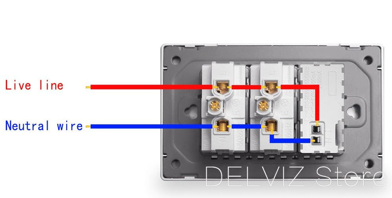 Delviz Brasil Padrão Tomada, Painel de soquete de cristal temperado, Cor branco