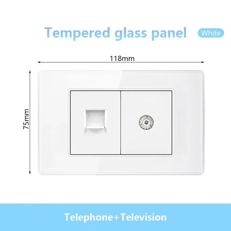 Tomada de parede de carga rápida usb inteligente tipo-c 20w americana, painel d
