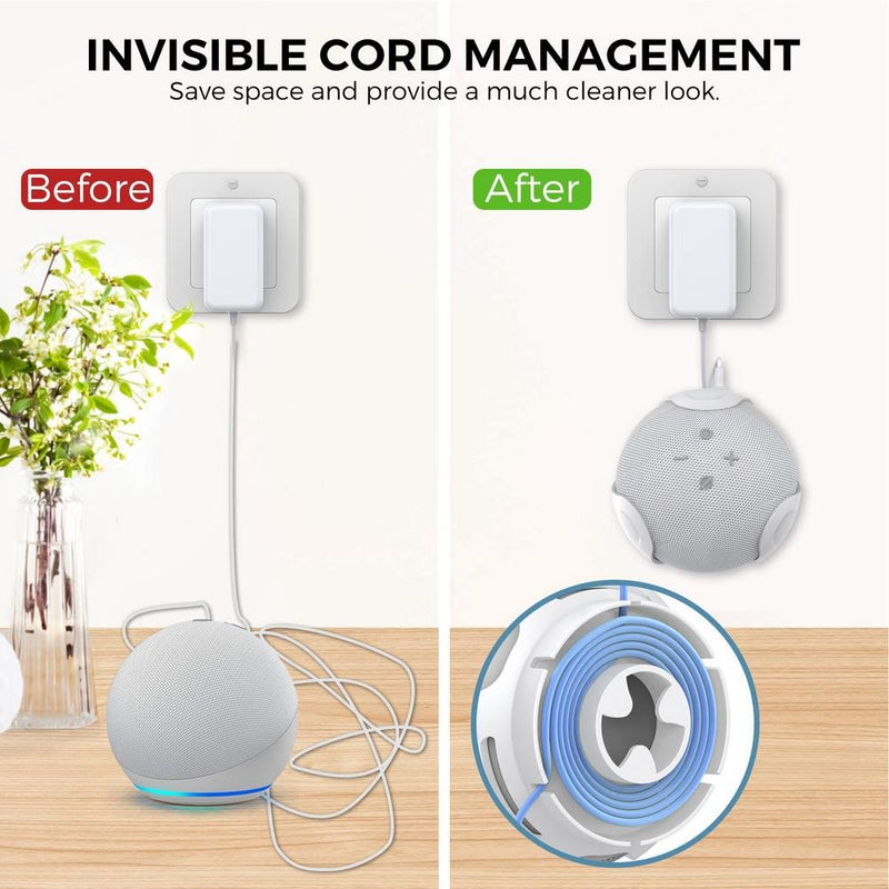 Wall Mount Holder para AmazonEcho Dot, caixa de som, economia de espaço, Wall M