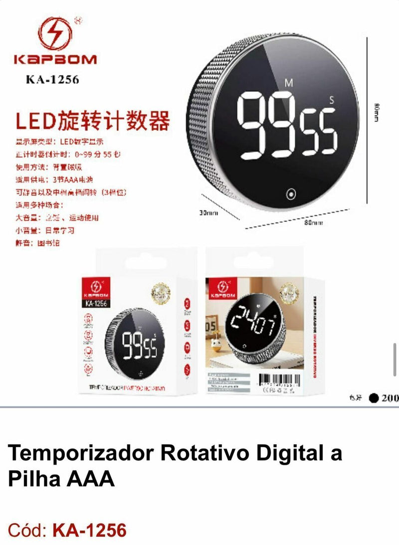 TEMPORIZADOR INVERSO ROTATIVO KA-1256 Código PRD453749708820444