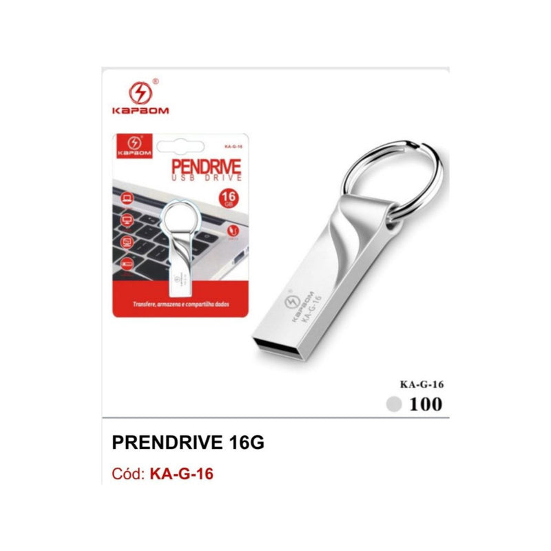 PEN DRIVE CHAVEIRO 16GB KA-G-16 KAPBOM